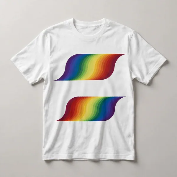 Soft rainbow gradient in curved waves