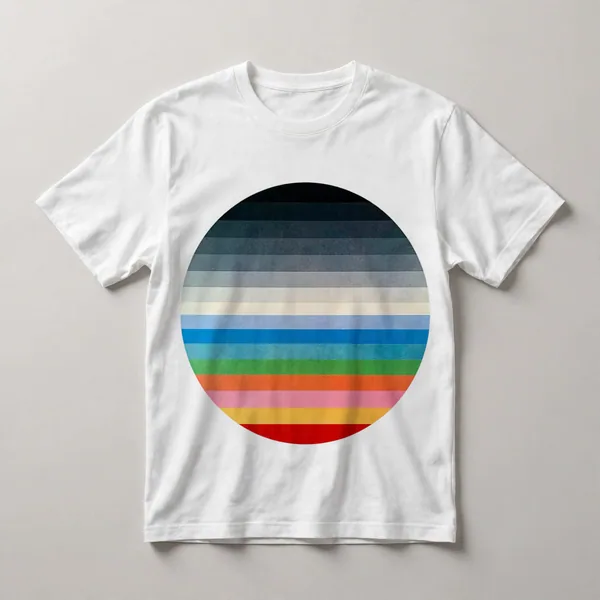 Concentric circles with rainbow ring on black