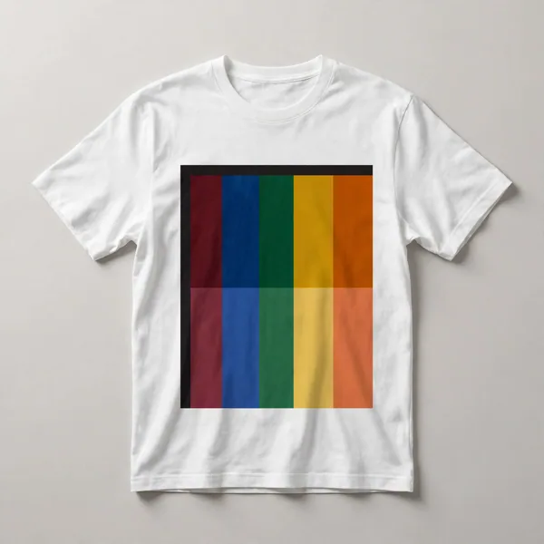 Horizontal color stripes in primary tones