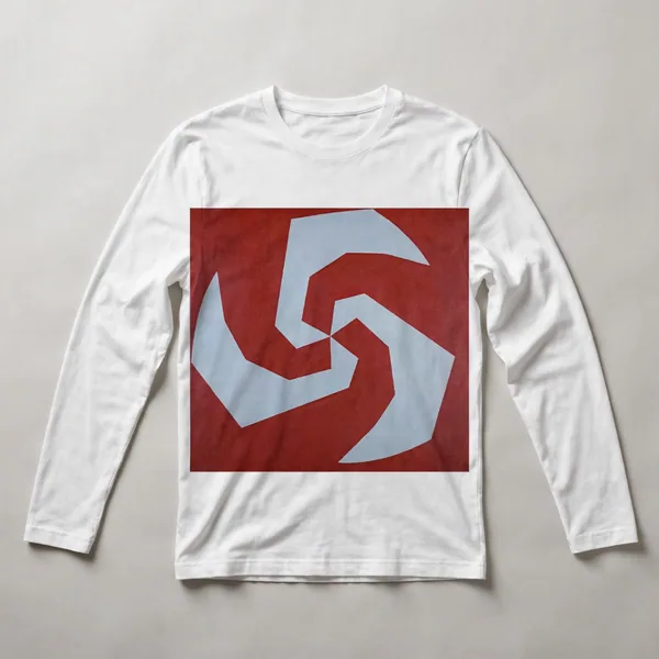 Red and white spiral pattern, White front view