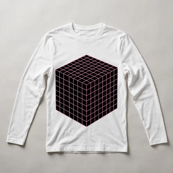 Pink and magenta geometric division, White front view