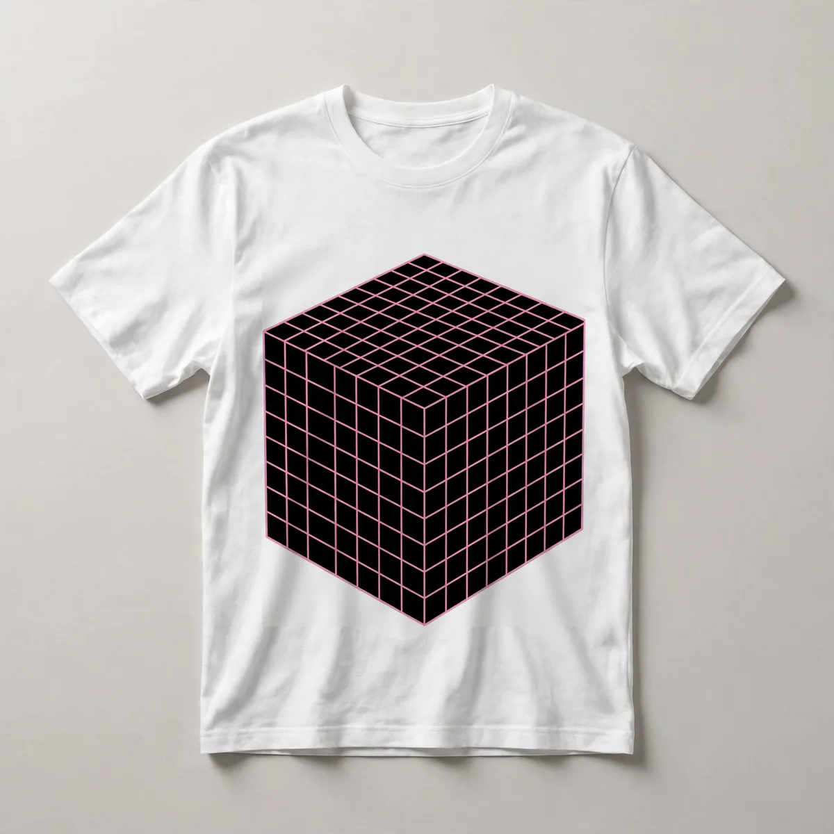 Pink and magenta geometric division, White front view