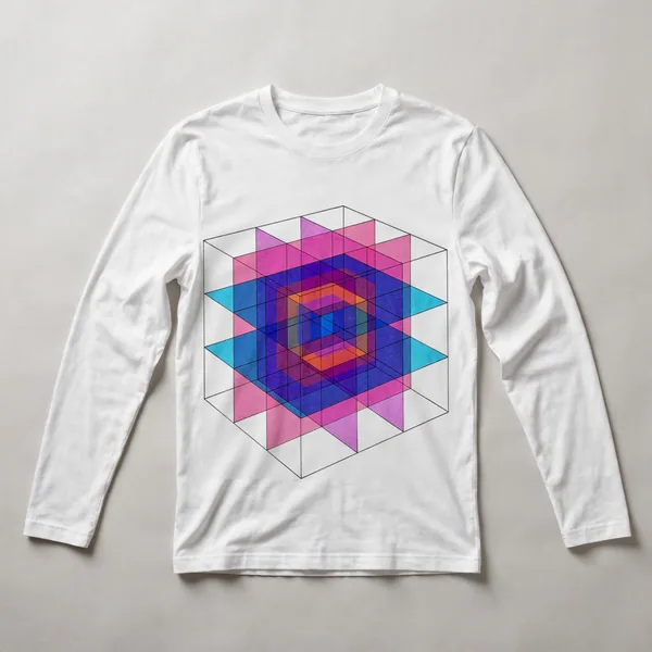 Navy blue geometric composition, White front view
