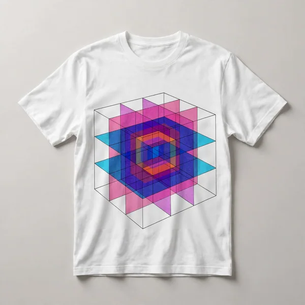 Navy blue geometric composition