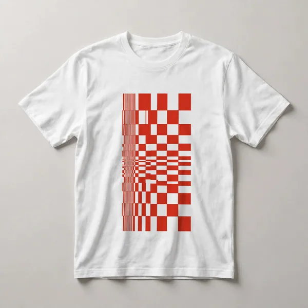 Red and black checkerboard grid