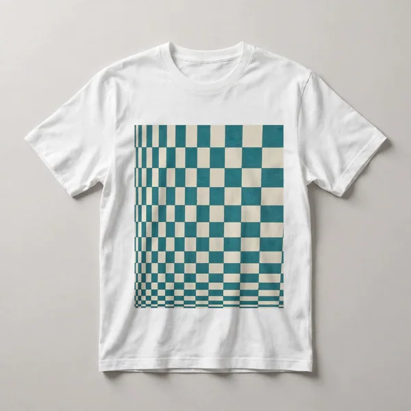 Teal checkerboard in single color family