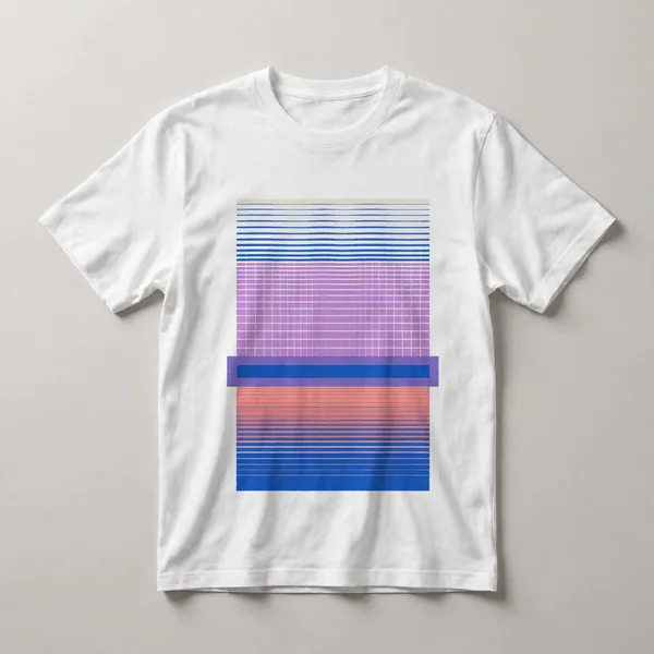 Horizontal color bands in blue and magenta