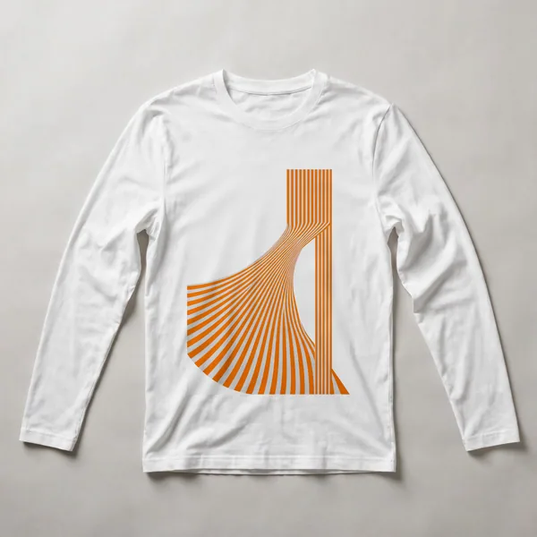 Warm orange organic abstraction, White front view
