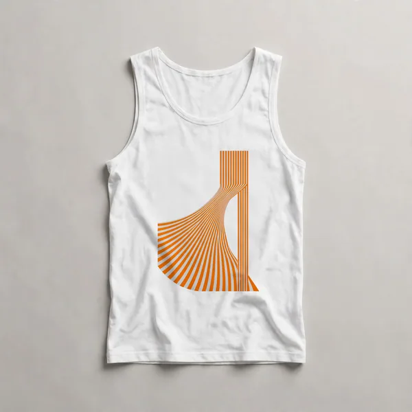 Warm orange organic abstraction, White front view
