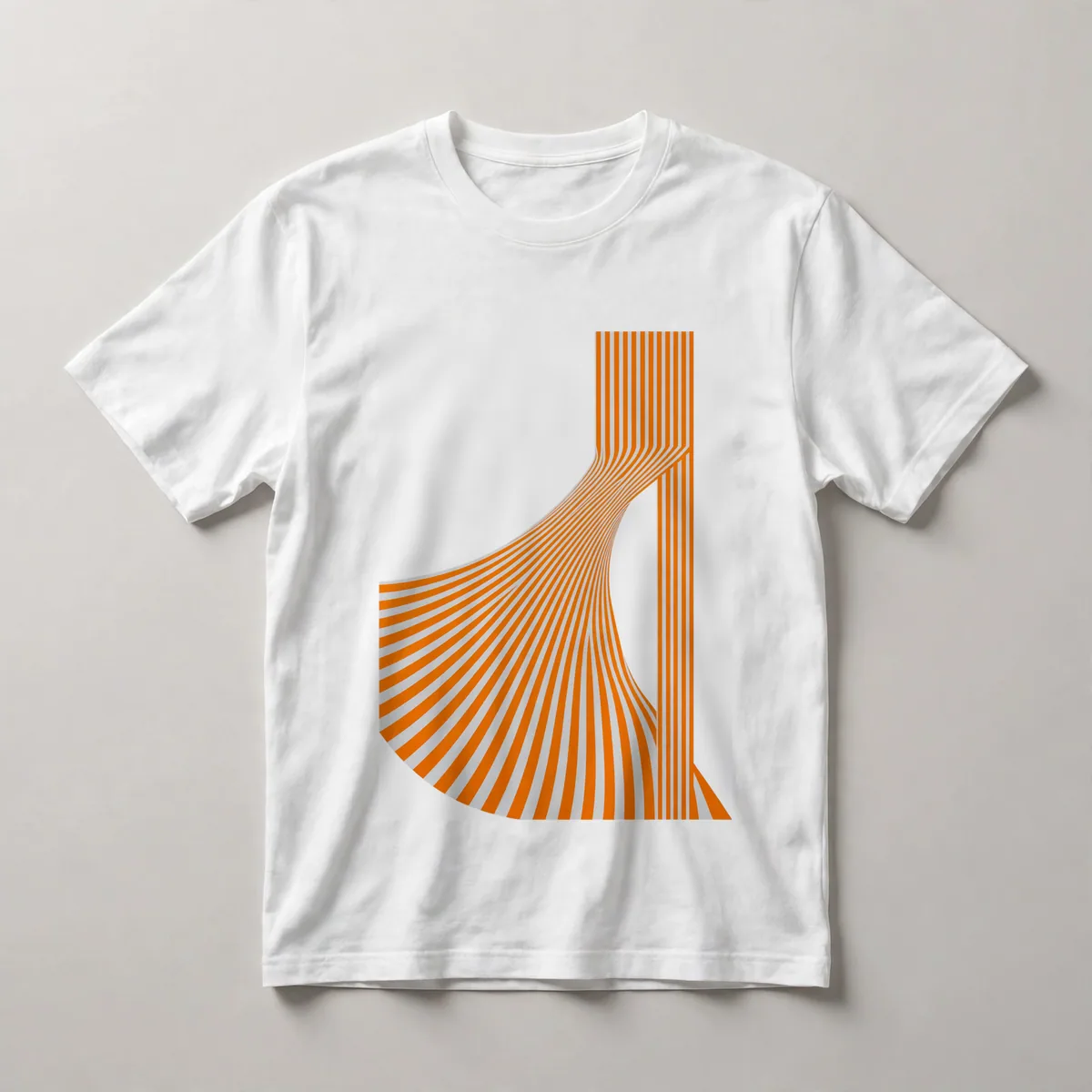 Warm orange organic abstraction, White front view