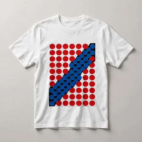 Red with white radiating concentric pattern