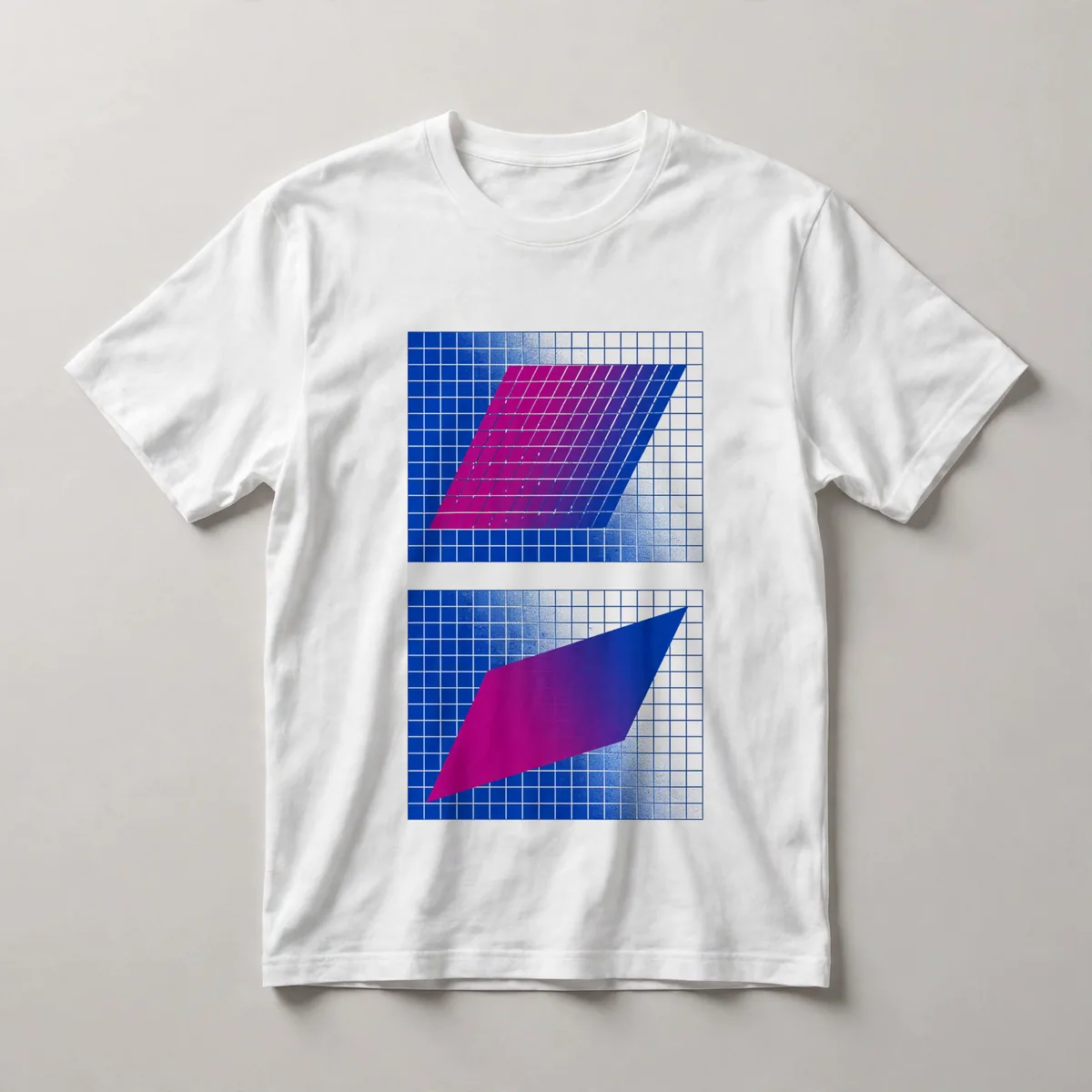 Navy monochromatic composition, White front view
