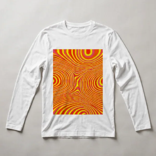 Yellow with organic curved shapes, White front view