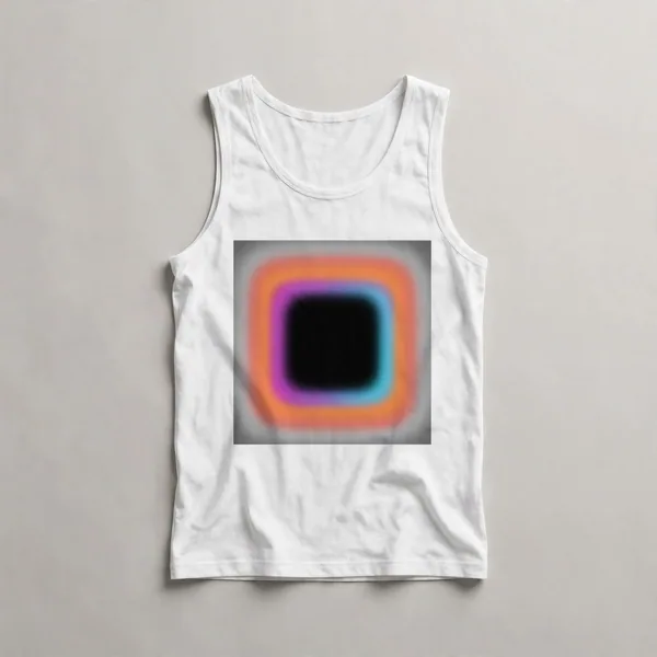 Orange with geometric pattern overlay, White front view