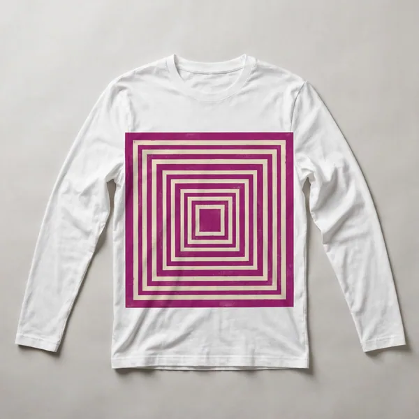 Nested magenta and white squares, White front view