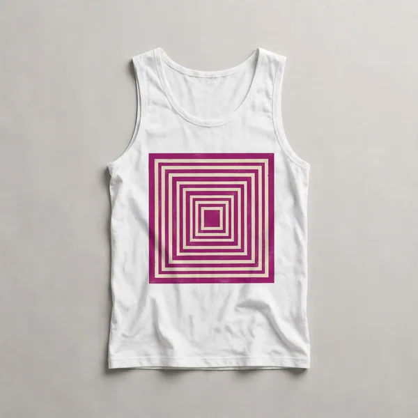 Nested magenta and white squares, White front view