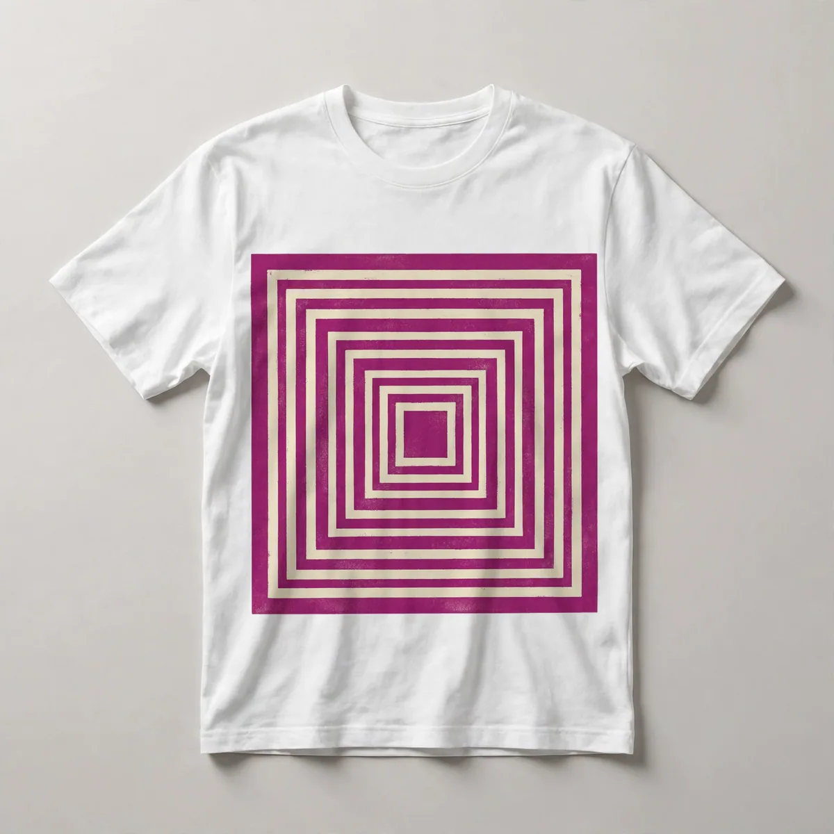 Nested magenta and white squares, White front view
