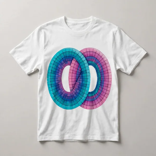 Concentric circles in cyan and magenta