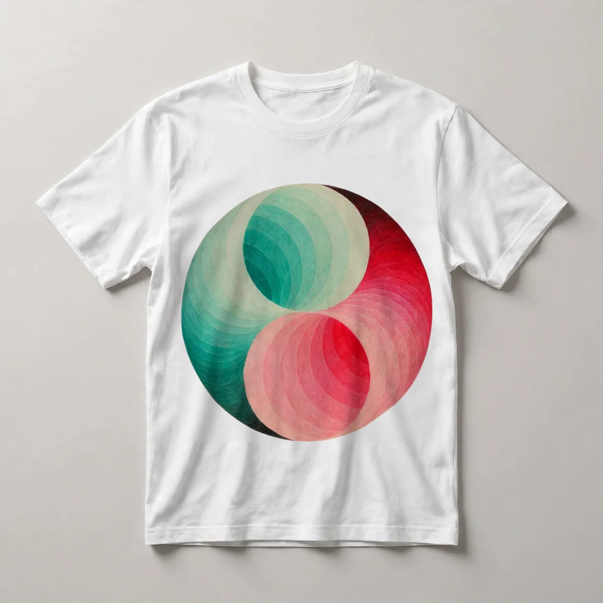 Soft overlapping pastel circles, White front view