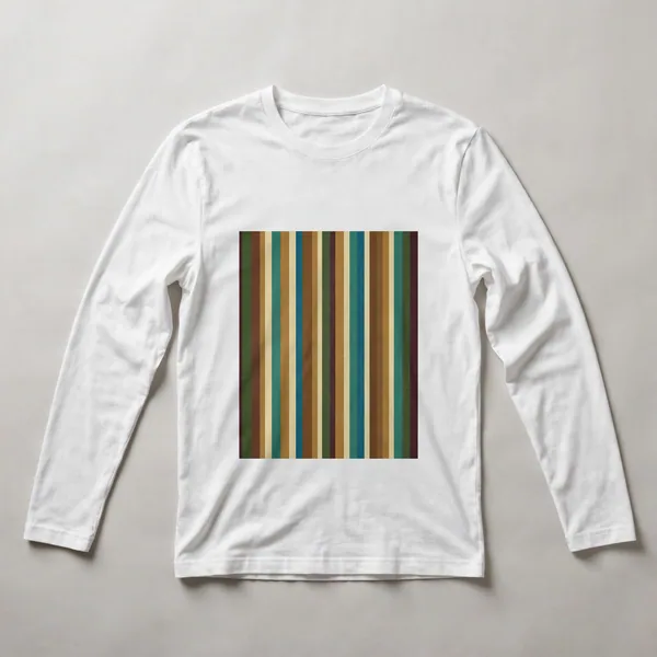 Orange and neutral vertical stripes, White front view