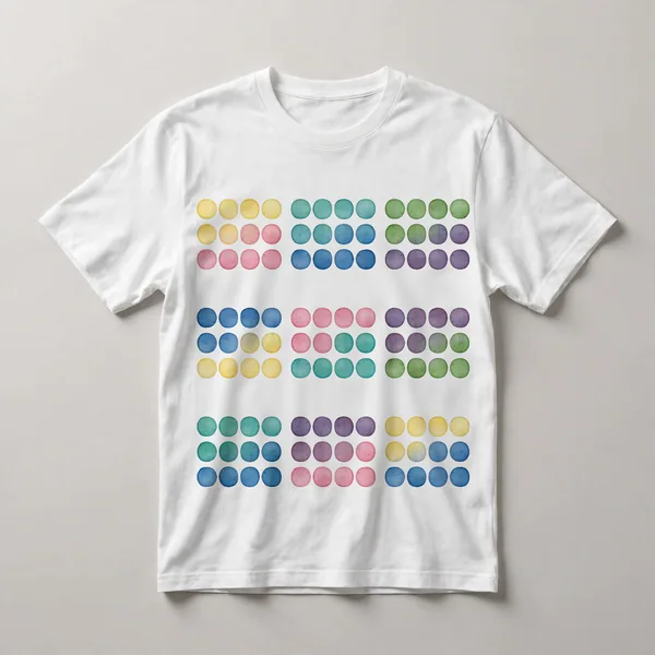 Pastel dots in pink, teal, cream pattern