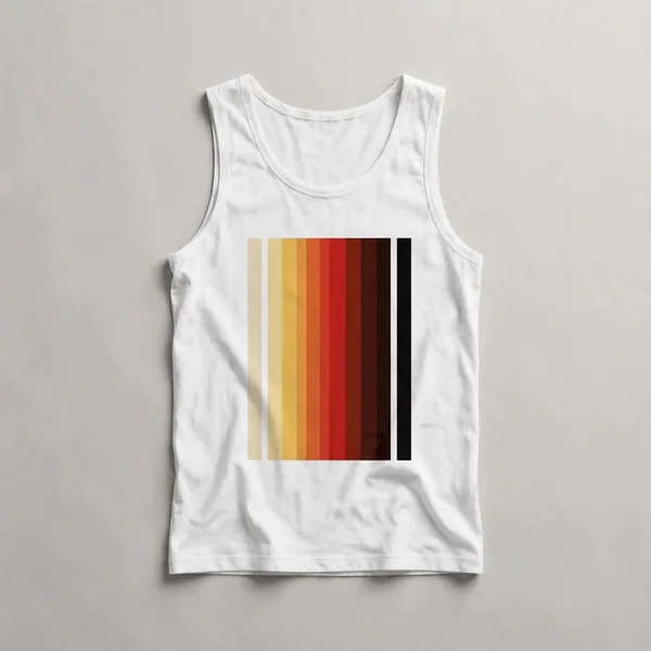 Warm orange organic forms, White front view
