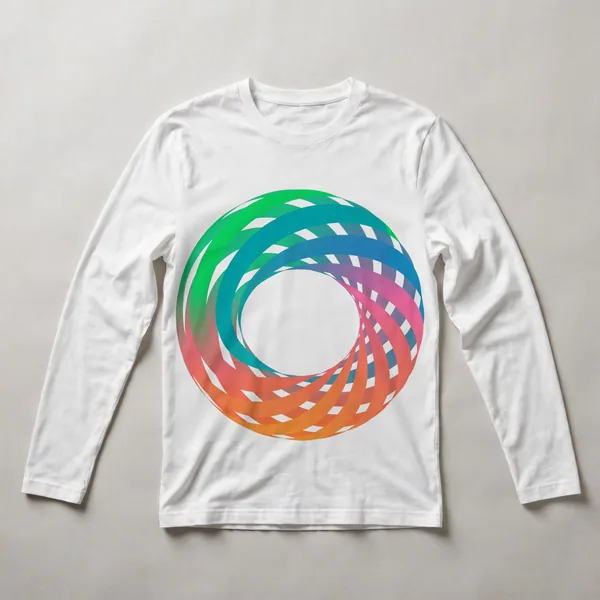 Black with teal and white geometry, White front view