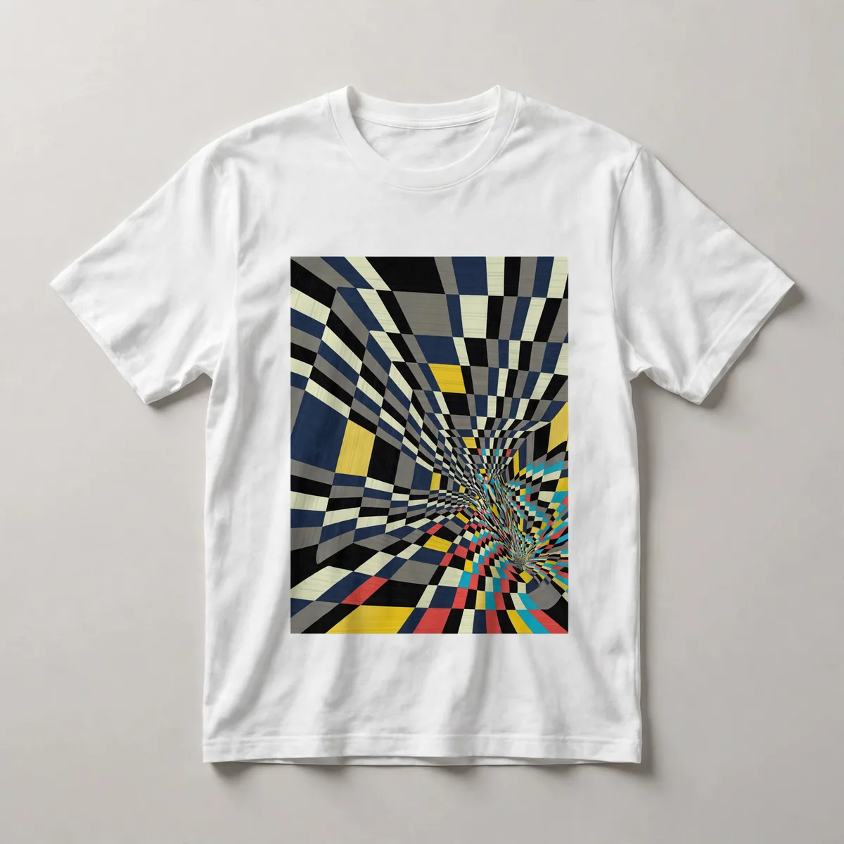 Bright yellow organic forms, White front view