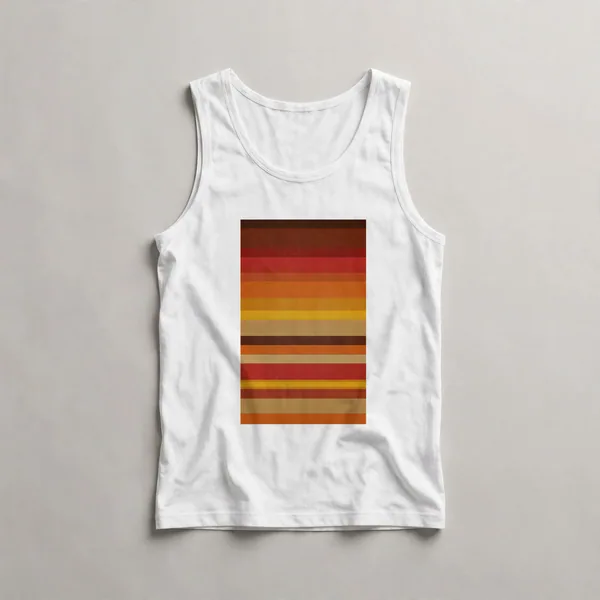 Orange with radiating curved pattern, White front view
