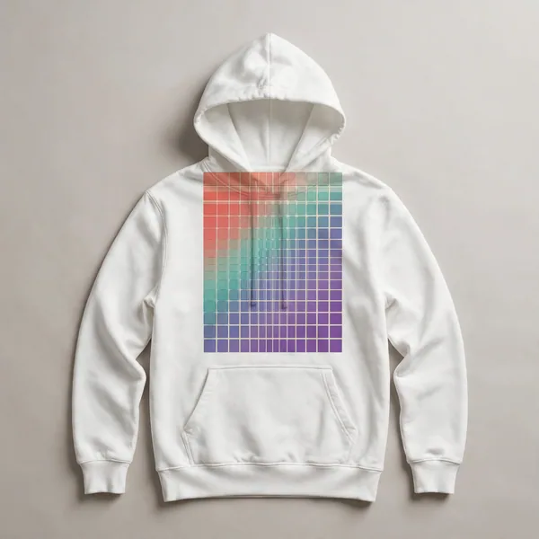 Navy blue geometric composition, White front view