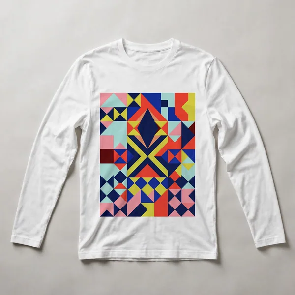 Red with geometric pattern structure, White front view